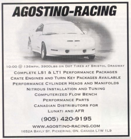 Click for full size view of Agostino Racing ad. 